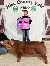 Grand Champion Barrow
2026 Rice County Fair- MN